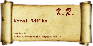 Korai Réka névjegykártya